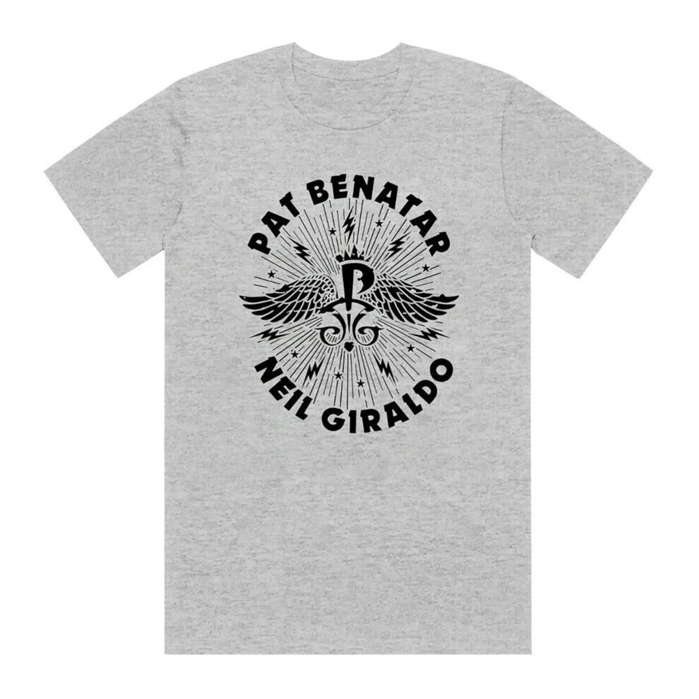 Pat Benatar Neil Giraldo Grey Heather Unisex Wings Tee Size M